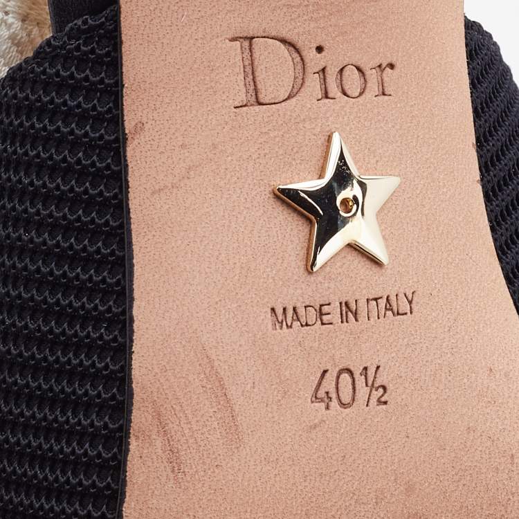 Pre Owned Dior Black Technical Fabric J'adior Slingback Pumps Size 40.5