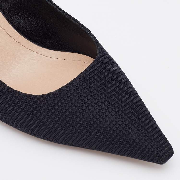 Pre Owned Dior Black Technical Fabric J'adior Slingback Pumps Size 40.5