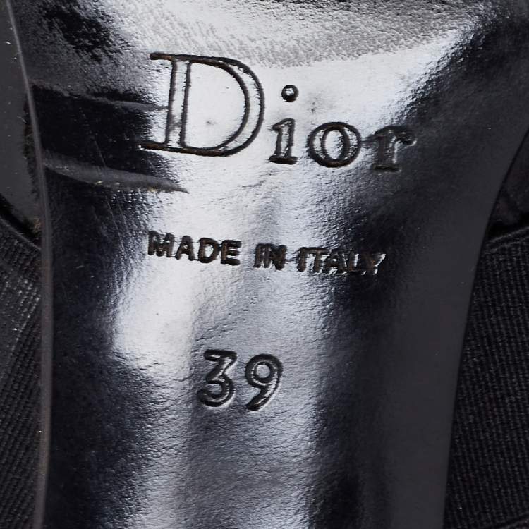 Pre Owned Dior Black Leather Knee Length Boots Size 39