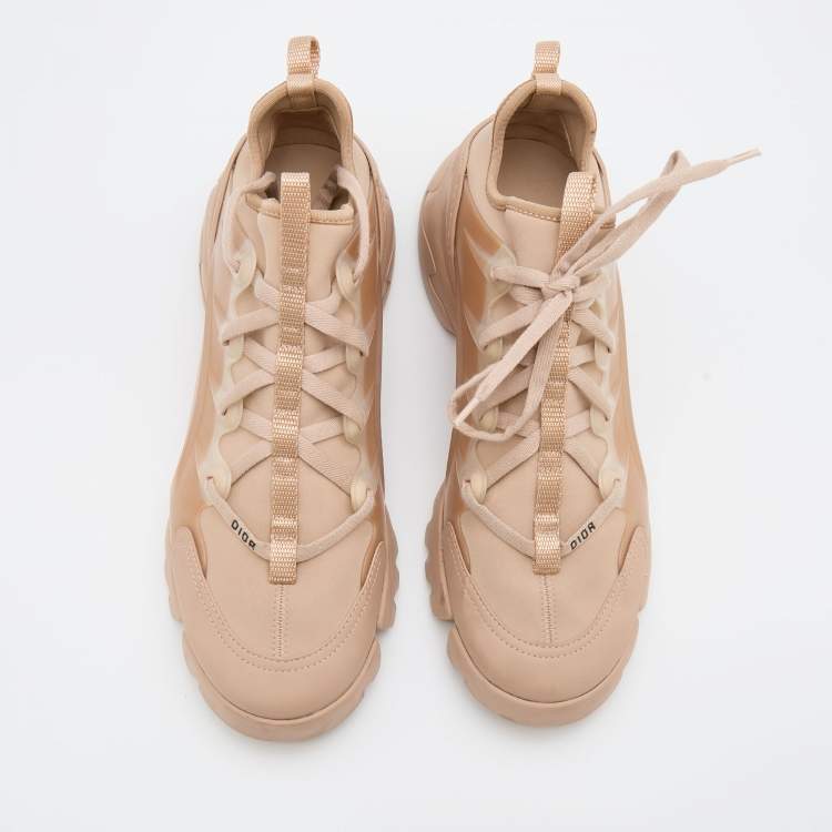 Pre Owned Dior Beige Stretch Fabric and Rubber D-Connect Sneakers Size 40