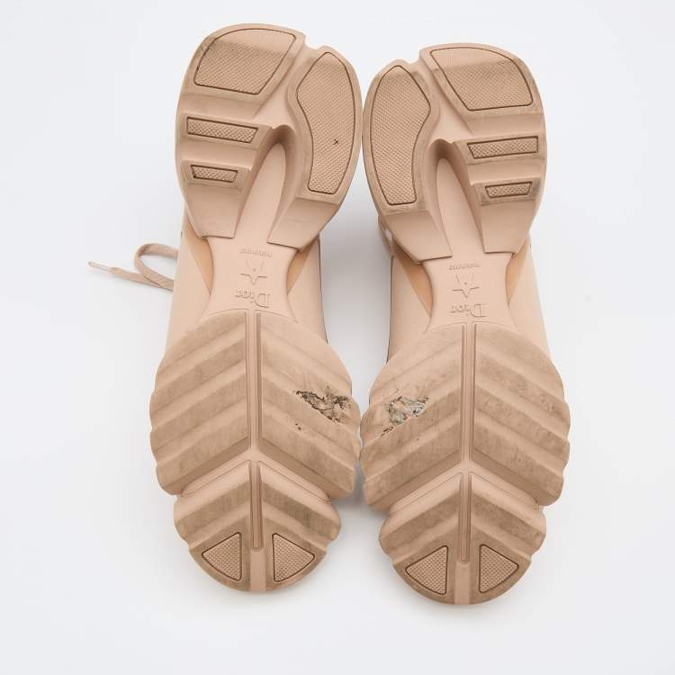 Pre Owned Dior Beige Stretch Fabric and Rubber D-Connect Sneakers Size 40