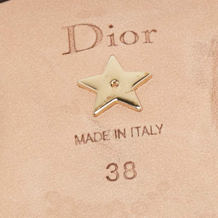 Pre Owned Dior Black Suede And Mesh Slingback Flats Size 38 