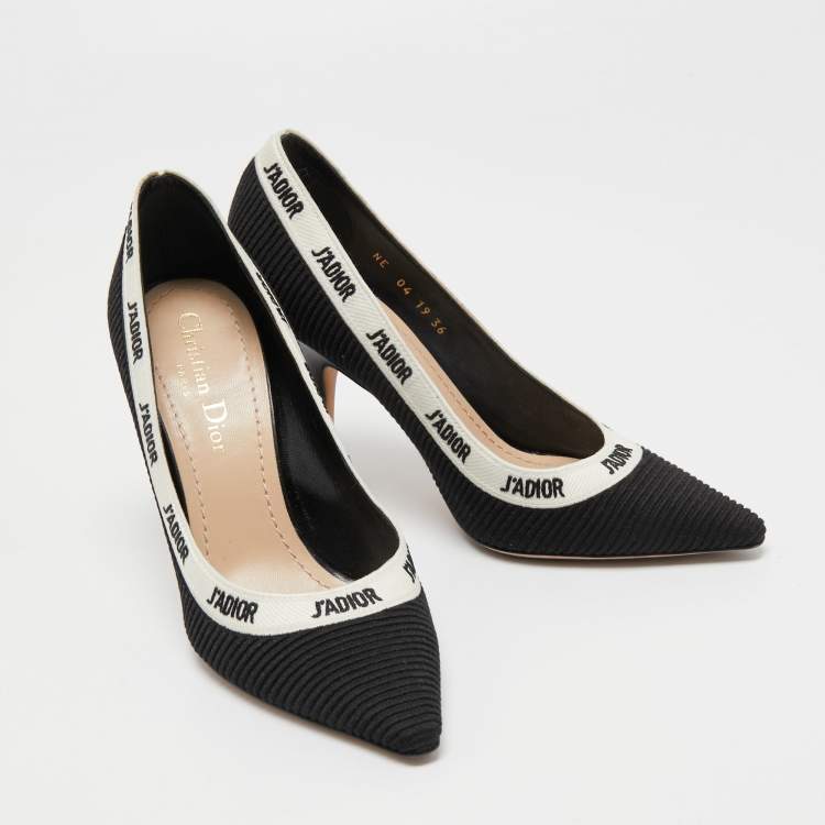 Pre Owned Dior  Black Fabric Jadior  Pointed Toe Pumps Size 36
