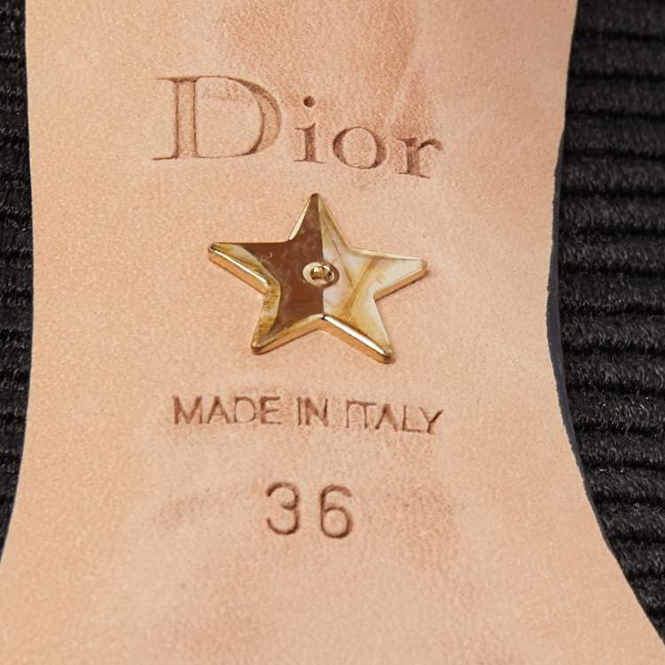 Pre Owned Dior  Black Fabric Jadior  Pointed Toe Pumps Size 36