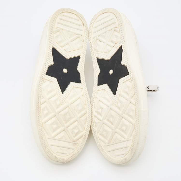 Pre Owned Dior White Canvas Walk'n'Dior Low Top Sneakers Size 37.5
