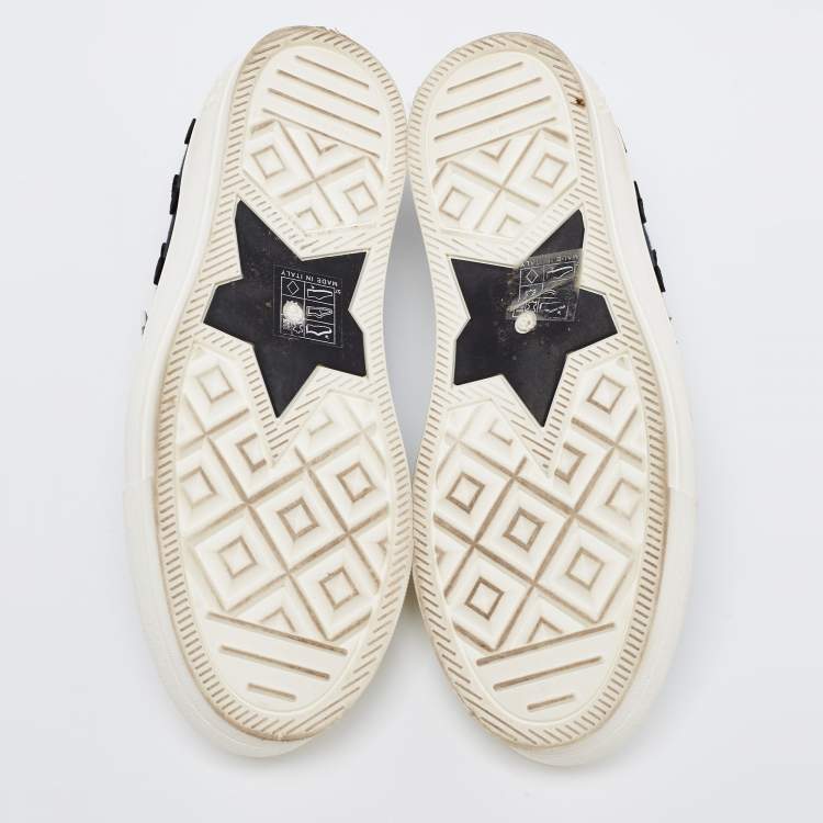 Pre Owned Dior Black Dot Canvas Walk 'n' Dior Low Top Sneakers Size 37