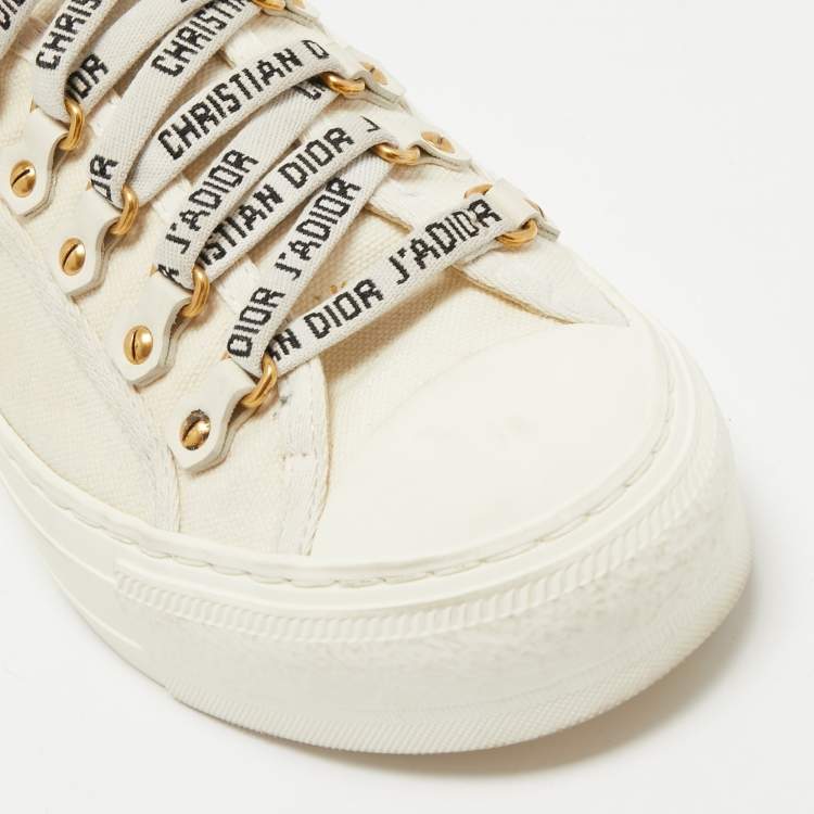 مملوكة مسبقًا Dior White Canvas walk n' dior  Sneakers Size 37