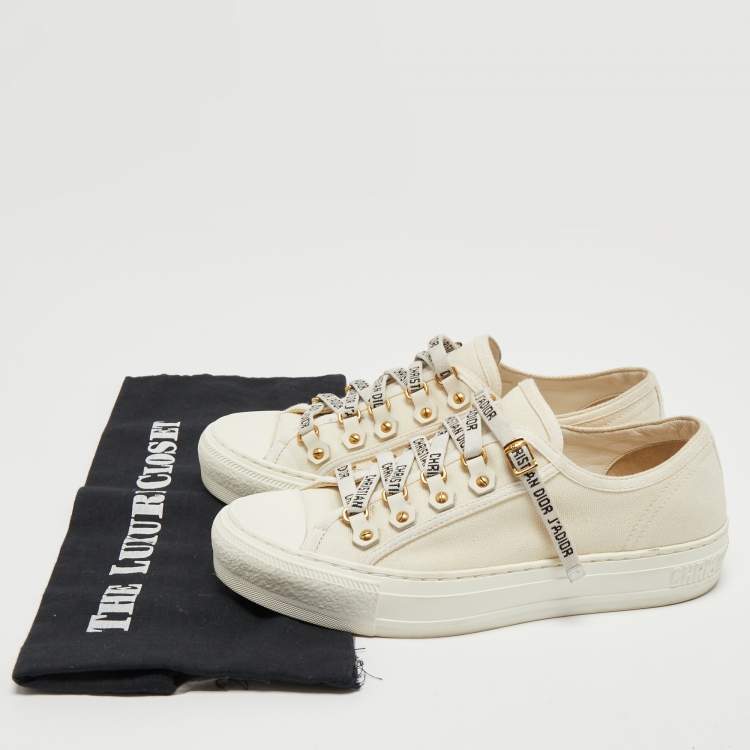 مملوكة مسبقًا Dior White Canvas walk n' dior  Sneakers Size 37