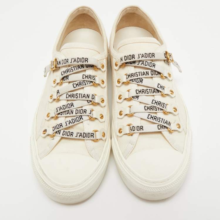 مملوكة مسبقًا Dior White Canvas walk n' dior  Sneakers Size 37