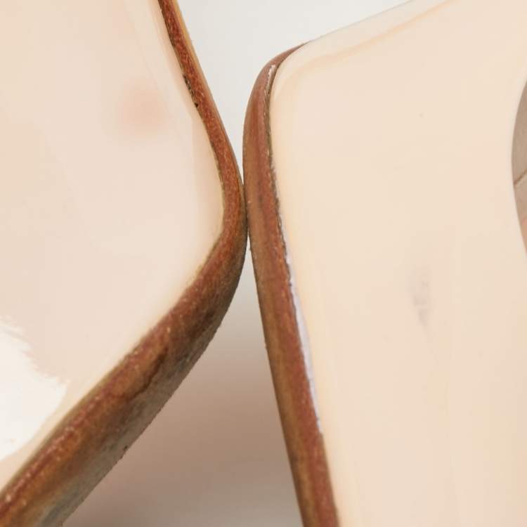 Pre Owned Dior Light Pink Patent Leather Dior Essence Pointed Toe Pumps Size 37.5