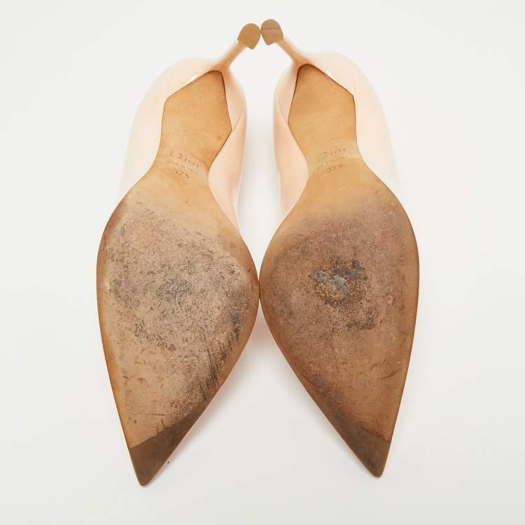 Pre Owned Dior Light Pink Patent Leather Dior Essence Pointed Toe Pumps Size 37.5