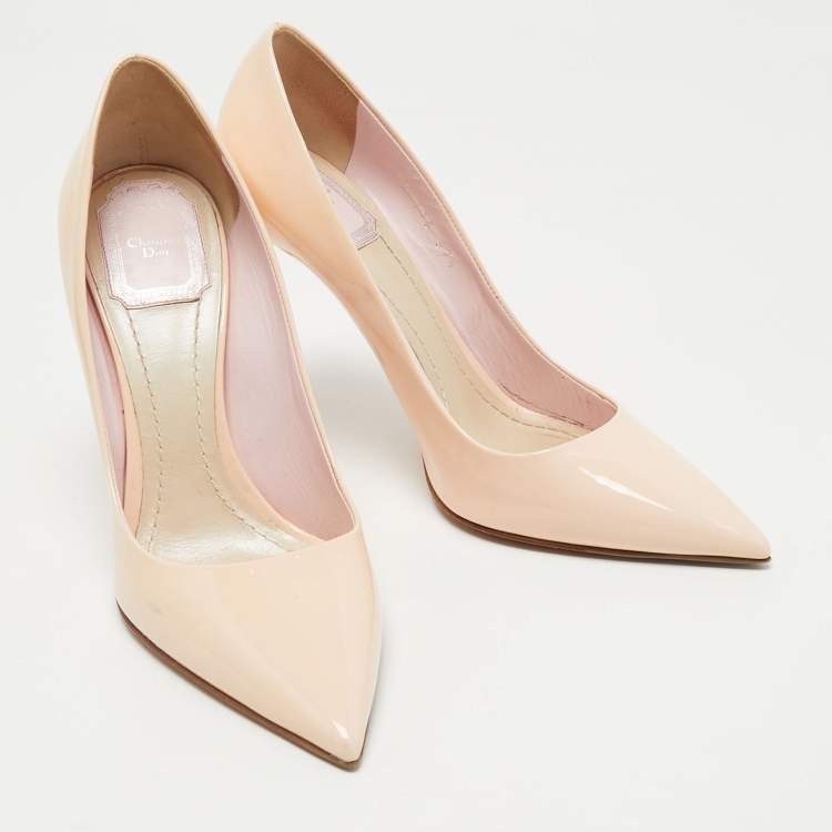 Pre Owned Dior Light Pink Patent Leather Dior Essence Pointed Toe Pumps Size 37.5