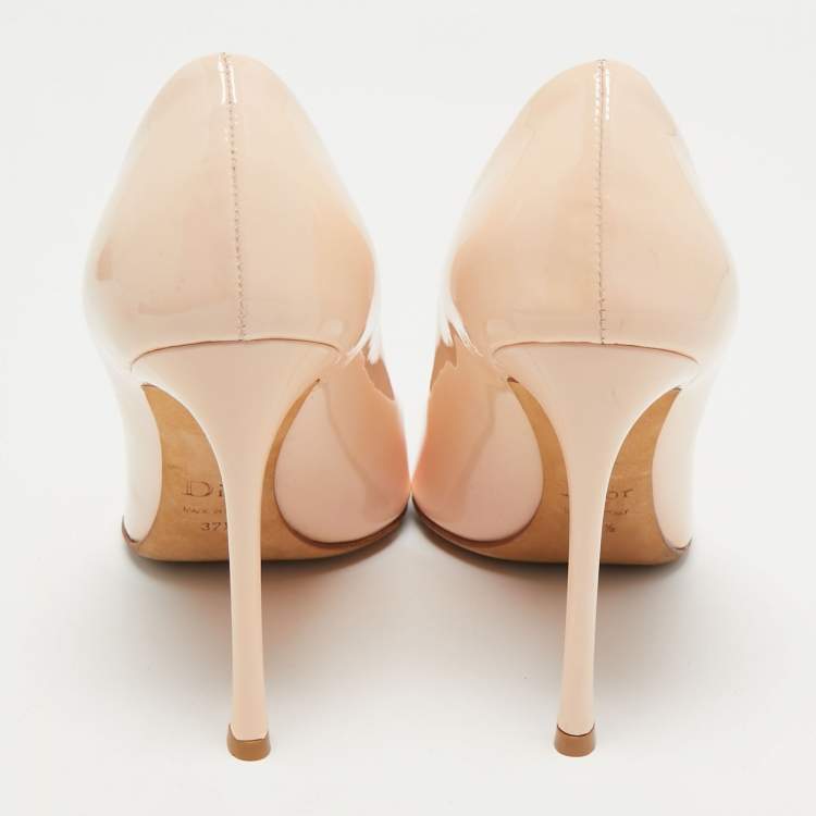 Pre Owned Dior Light Pink Patent Leather Dior Essence Pointed Toe Pumps Size 37.5