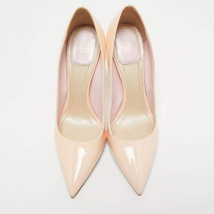 Pre Owned Dior Light Pink Patent Leather Dior Essence Pointed Toe Pumps Size 37.5