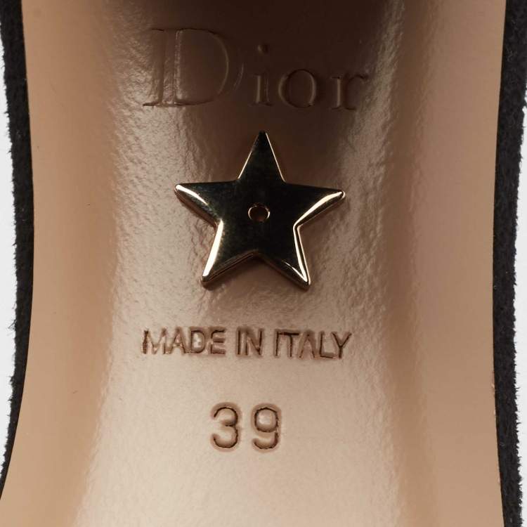 Pre Owned Dior Black Suede C'est Ankle Strap Sandals Size 39