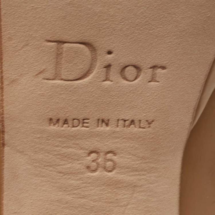 Pre Owned Dior Beige Patent Leather Miss Dior Pumps Size 36