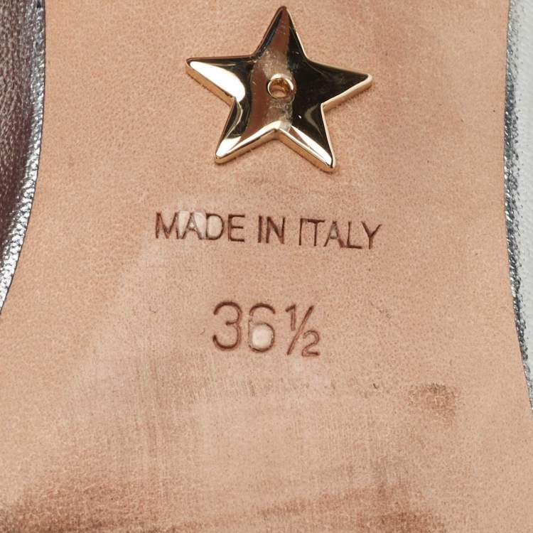 Pre Owned Dior Metallic Silver Leather J'adior Pumps Size 36.5