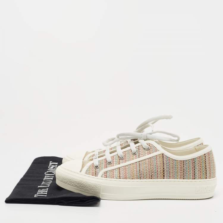 Pre Owned Dior Multicolor Canvas Walk'n'Dior Low Top Sneakers Size 37