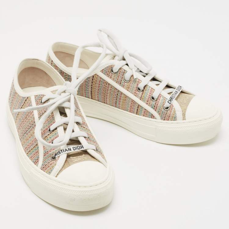 Pre Owned Dior Multicolor Canvas Walk'n'Dior Low Top Sneakers Size 37
