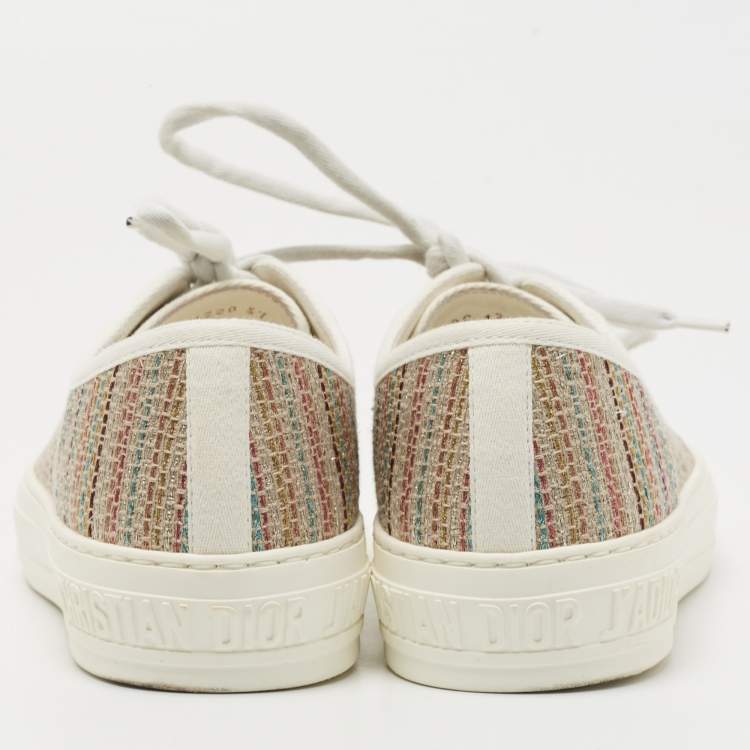 Pre Owned Dior Multicolor Canvas Walk'n'Dior Low Top Sneakers Size 37