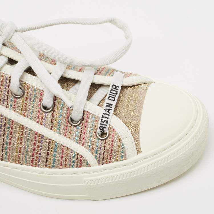 Pre Owned Dior Multicolor Canvas Walk'n'Dior Low Top Sneakers Size 37