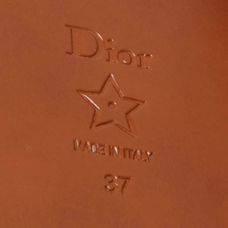 Pre Owned Dior Black Mesh J'adior Ankle Tie Ballet Flats Size 37