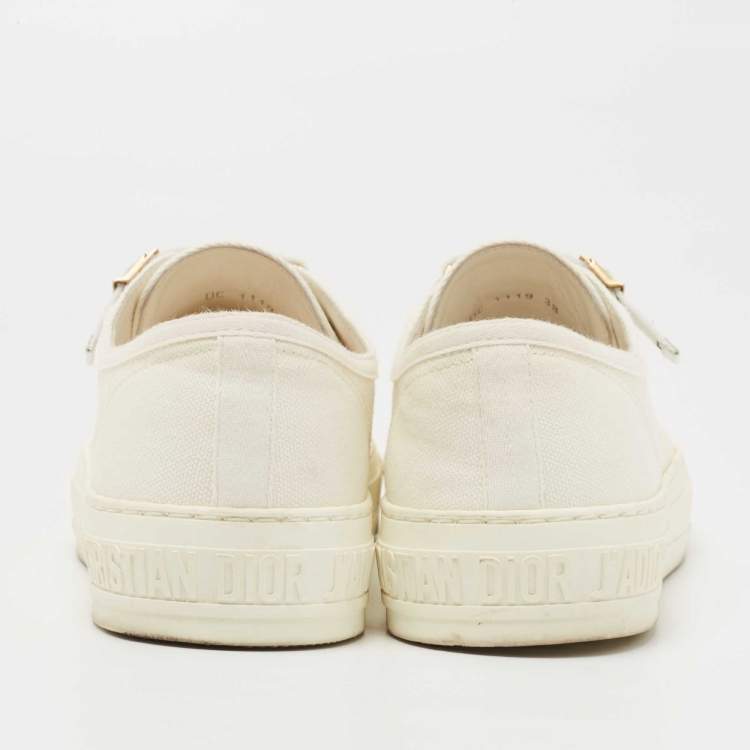 Pre Owned Dior Off White Canvas Walk'n'Dior Sneakers Size 38