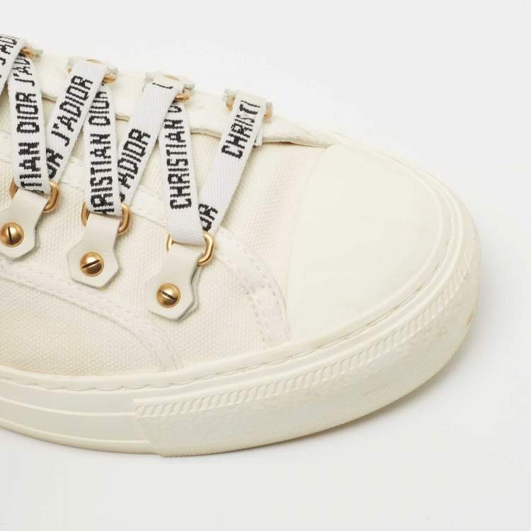 Pre Owned Dior Off White Canvas Walk'n'Dior Sneakers Size 38