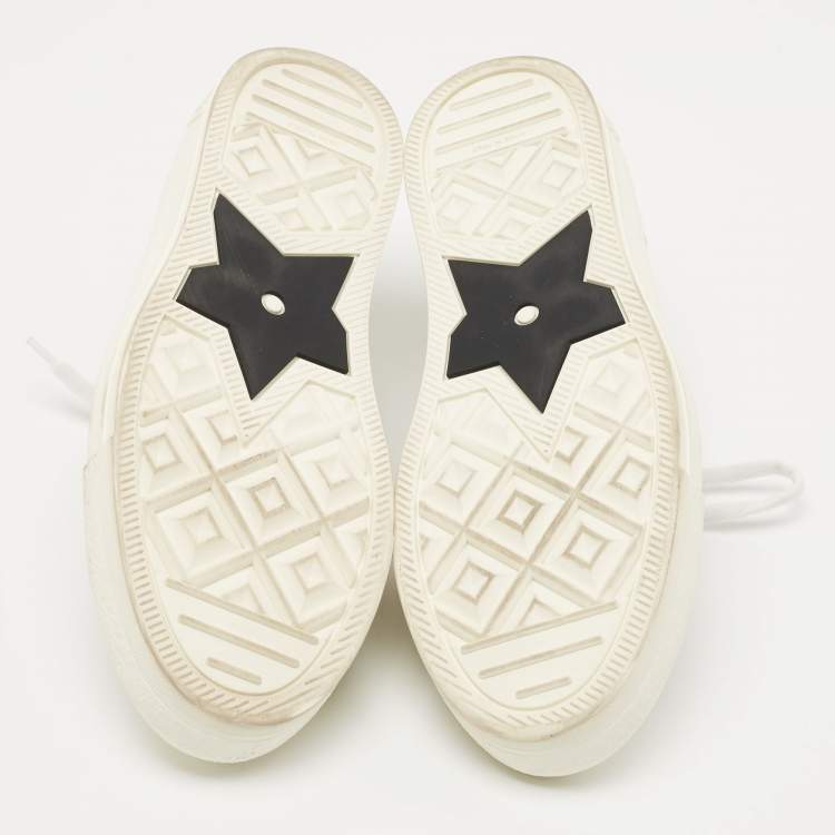 Pre Owned Dior Off White/Grey Oblique Canvas Walk'n'Dior Sneakers Size 40