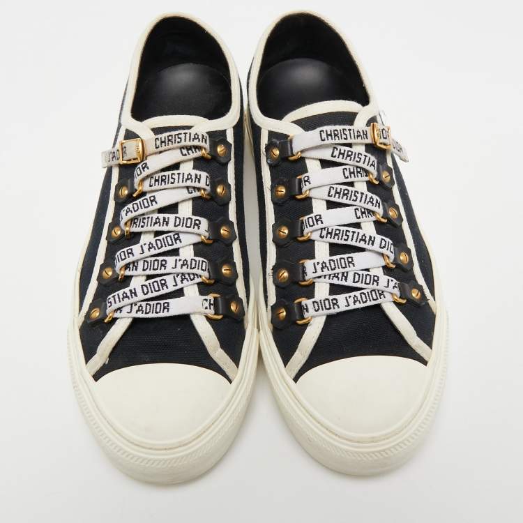 Pre Owned Dior Black Canvas Walk'n'Dior Sneakers Size 38.5
