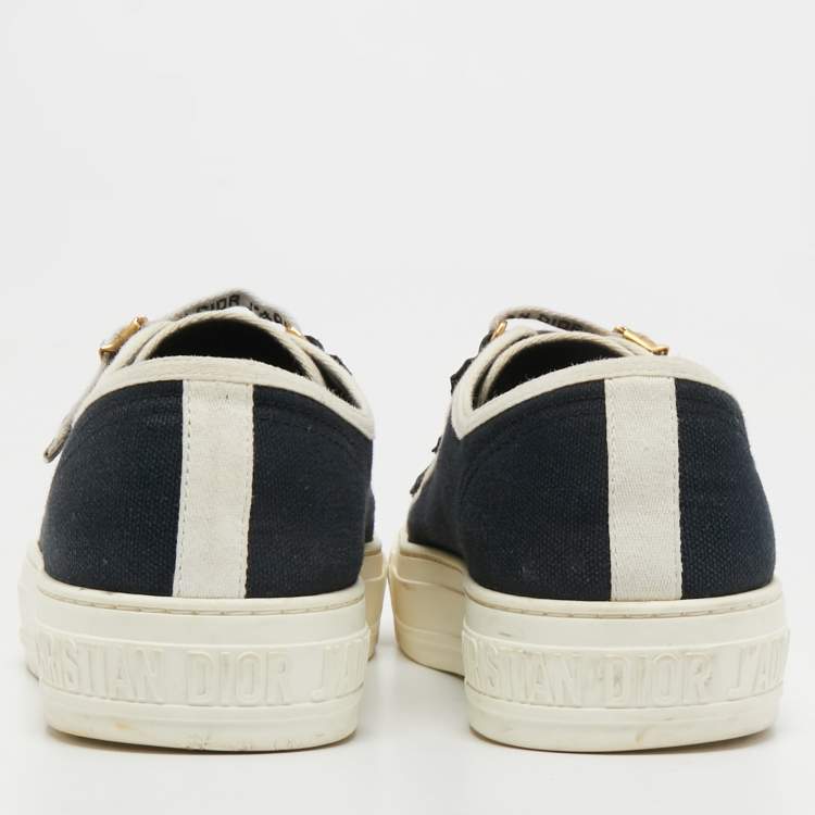Pre Owned Dior Black Canvas Walk'n'Dior Sneakers Size 38.5
