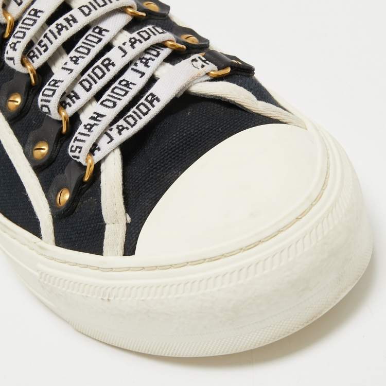 Pre Owned Dior Black Canvas Walk'n'Dior Sneakers Size 38.5