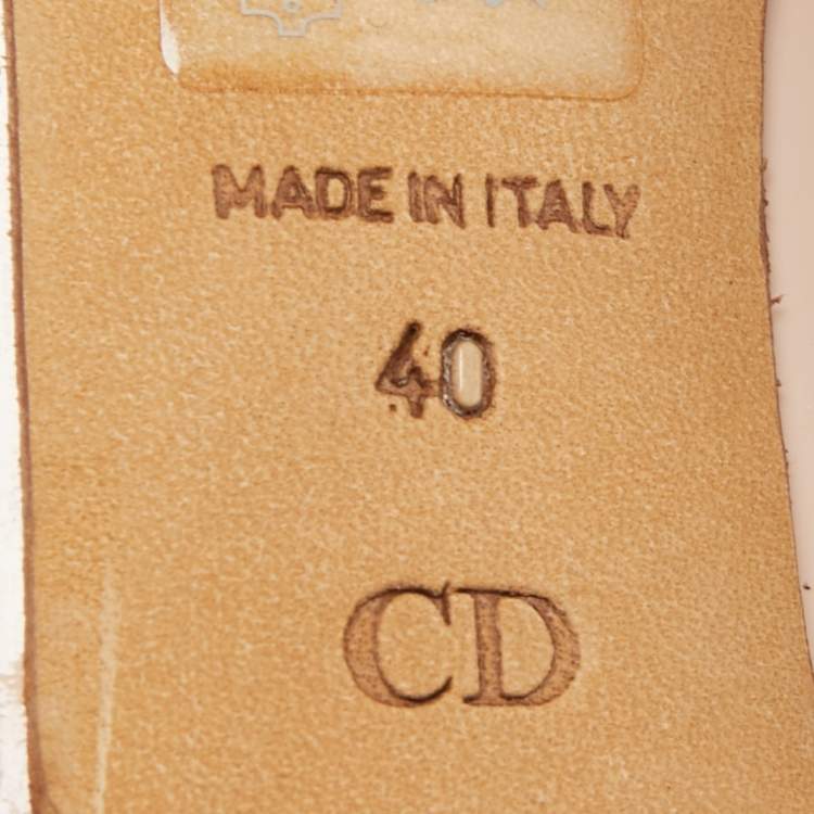 Pre Owned Dior Beige Patent Leather Cannage Heel Peep Toe Platform Pumps Size 40