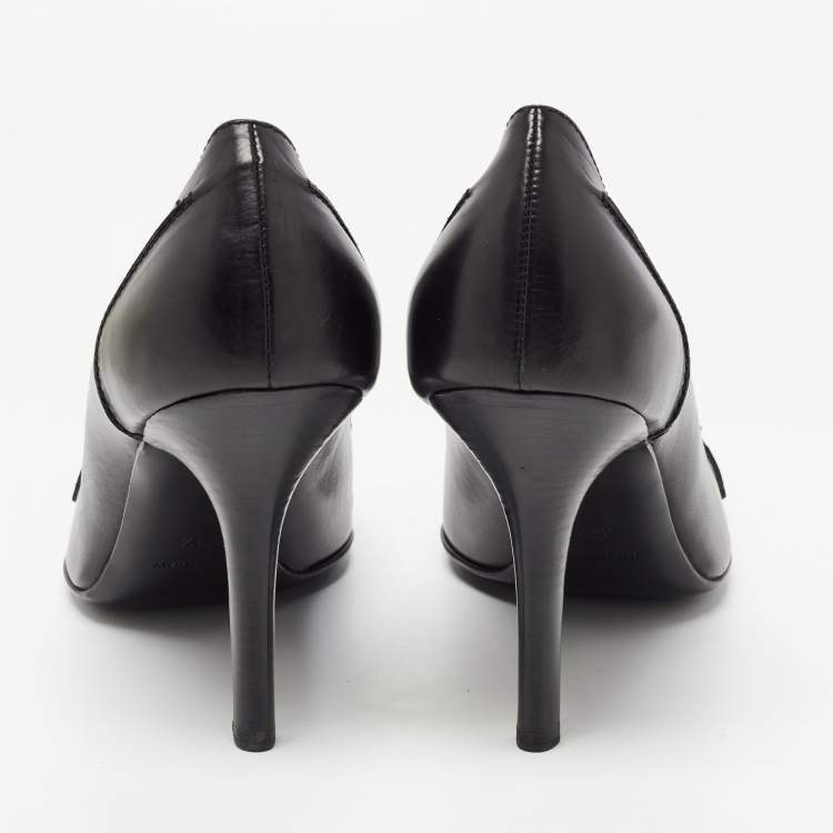 Pre Owned Dior Black Leather Pointed Toe Pumps Size 39.5