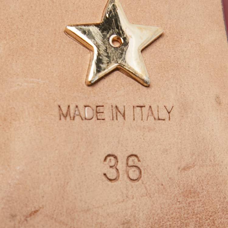 Pre Owned Dior Burgundy Patent Leather J'adior Slingback Pumps Size 36