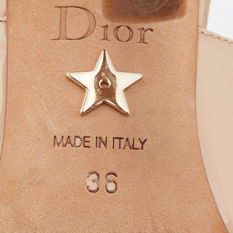 Pre Owned Dior Beige Patent Leather J'adior Slingback Pumps Size 36