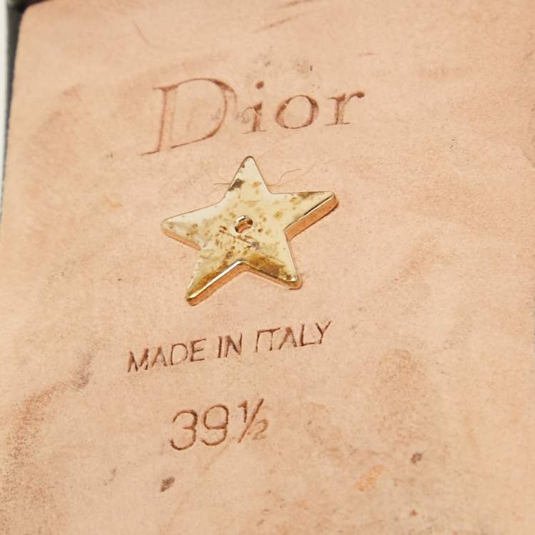 Pre Owned Dior Black Canvas J'adior Slingback Flat Sandals Size 39.5