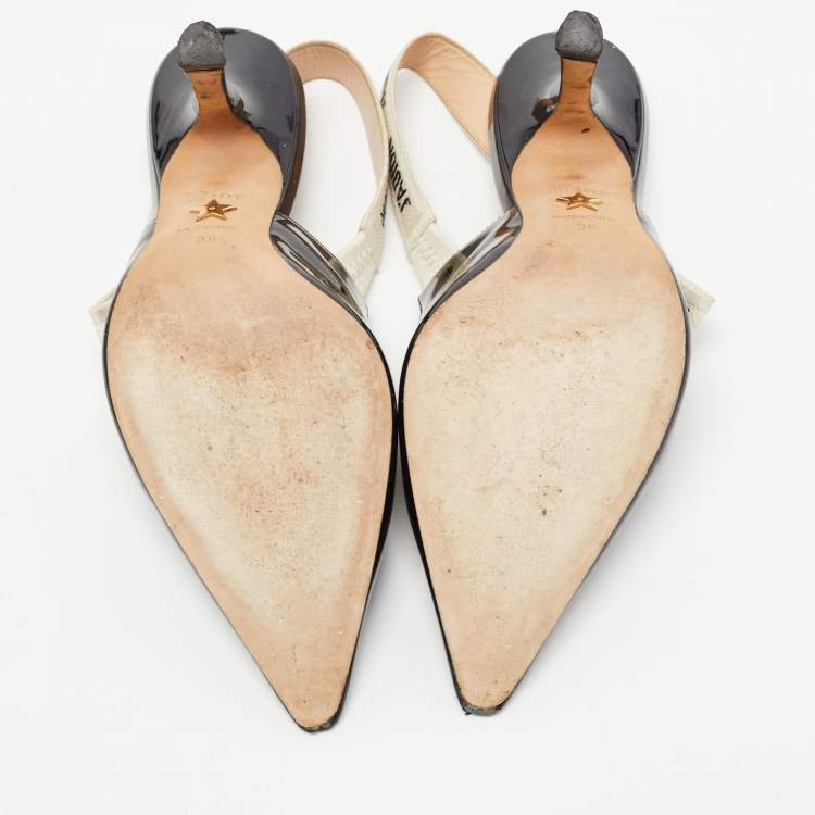 Pre Owned Dior Black Patent Leather J'adior Slingback Pumps Size 36 