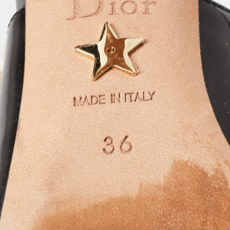 Pre Owned Dior Black Patent Leather J'adior Slingback Pumps Size 36