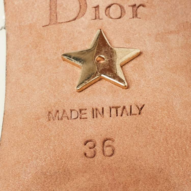 Pre Owned Dior Off White Patent Leather J'adior Slingback Pumps Size 36