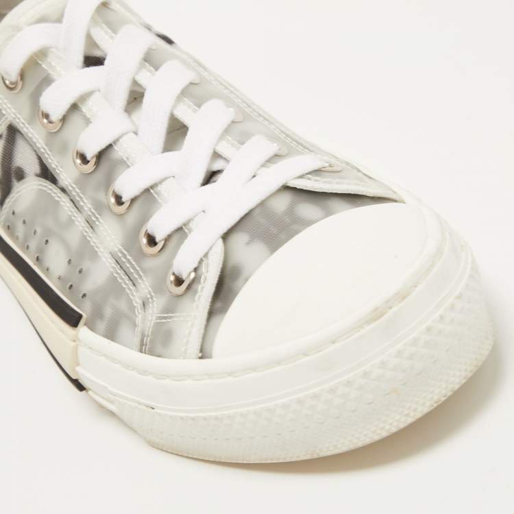 Pre Owned Dior Grey PVC and Canvas B23 Low Top Sneakers Size 36.5