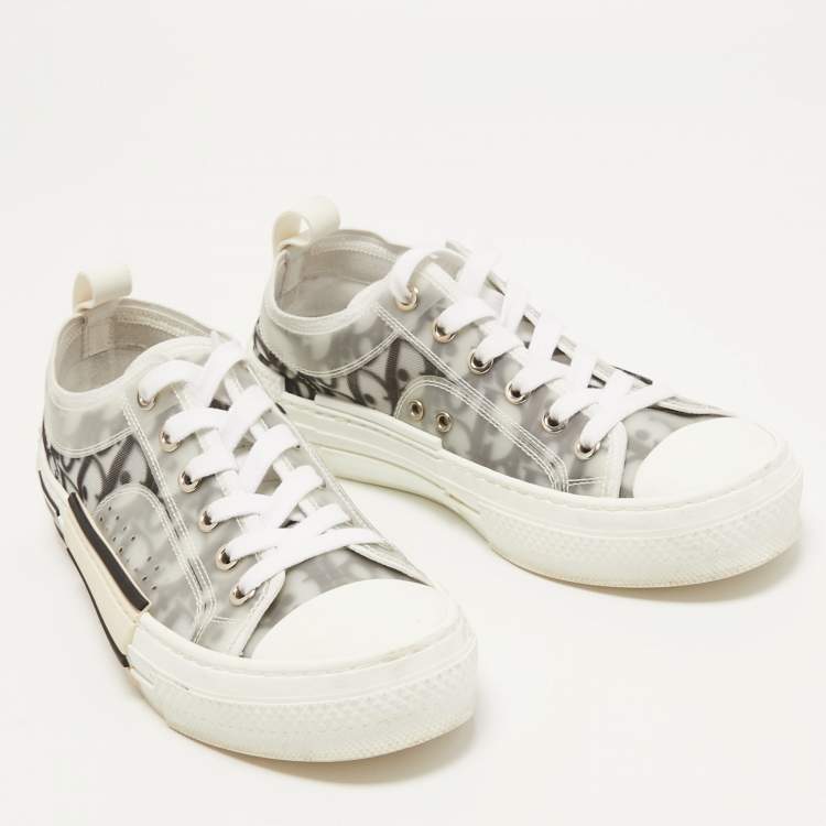 Pre Owned Dior Grey PVC and Canvas B23 Low Top Sneakers Size 36.5