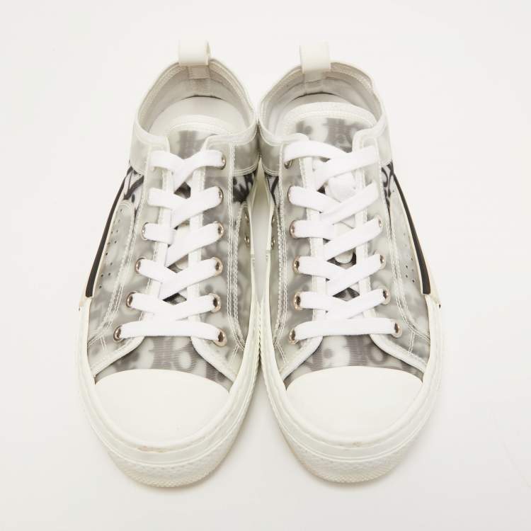 Pre Owned Dior Grey PVC and Canvas B23 Low Top Sneakers Size 36.5
