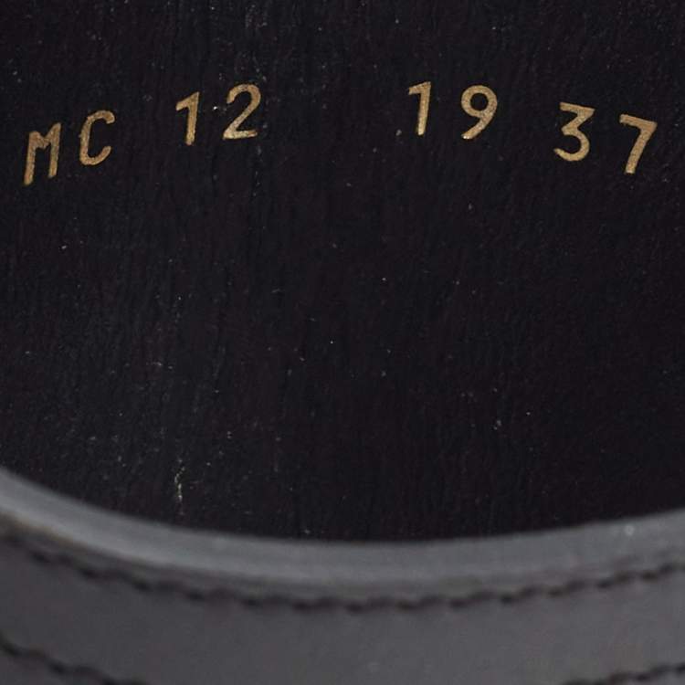 Pre Owned Dior Black Leather Laser cut Accents Combat Boots Size 37