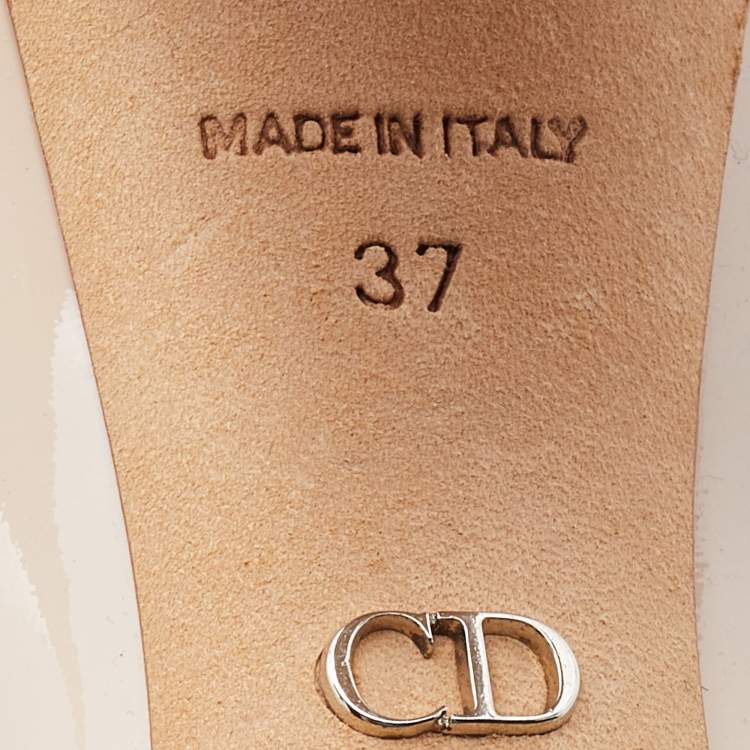 Pre Owned Dior Pink Cannage Patent Leather Block Heel Pumps Size 37