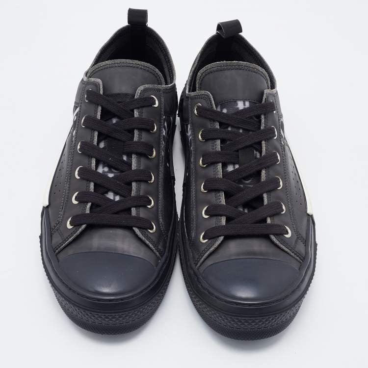 Pre Owned Dior Black Oblique Mesh and Rubber B23 Low Top Sneakers Size 41
