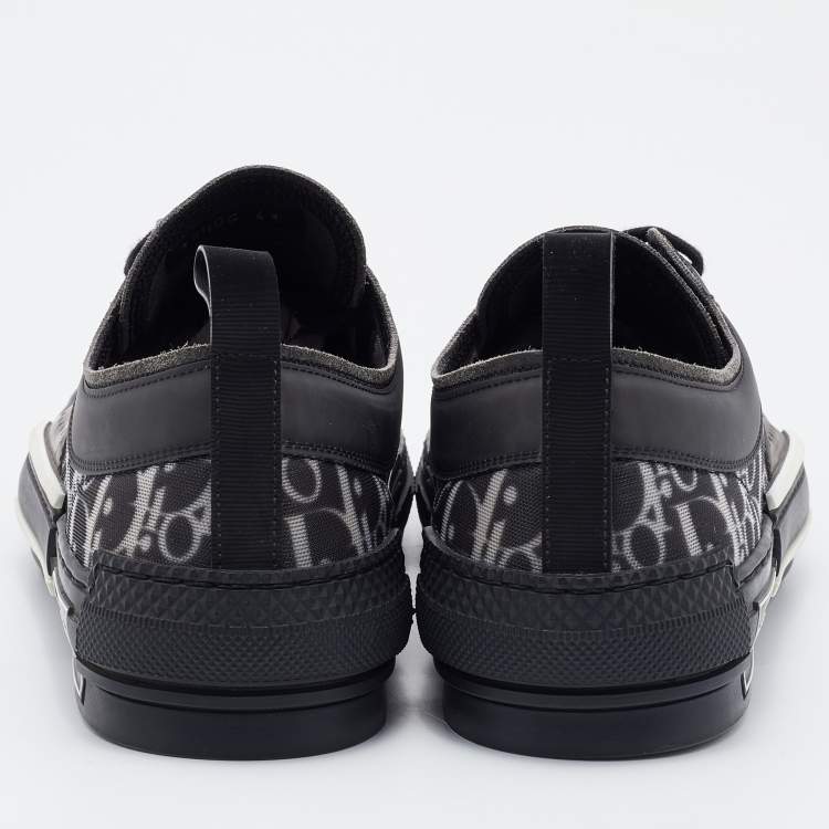 Pre Owned Dior Black Oblique Mesh and Rubber B23 Low Top Sneakers Size 41