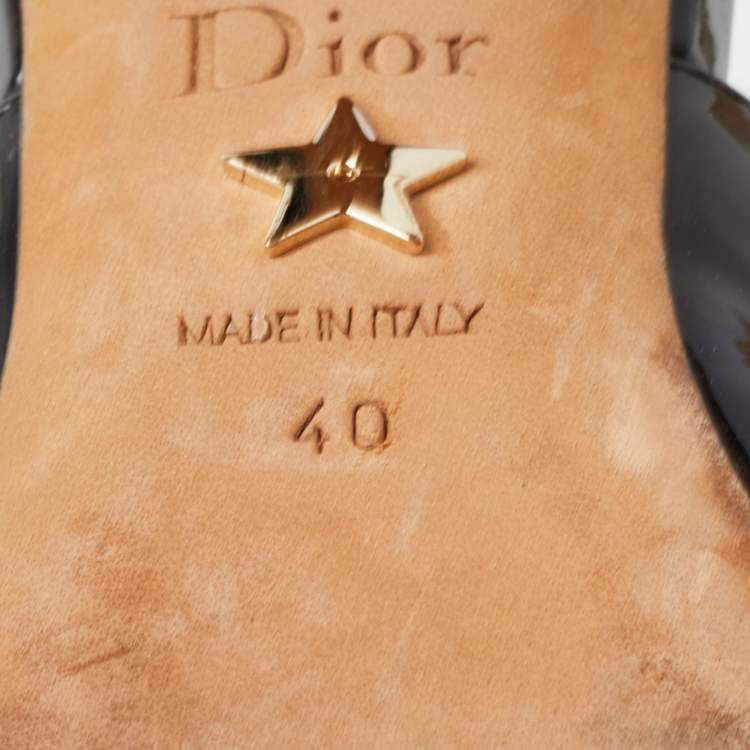 Pre Owned Dior Black Patent Leather J'adior Slingback Pumps Size 40