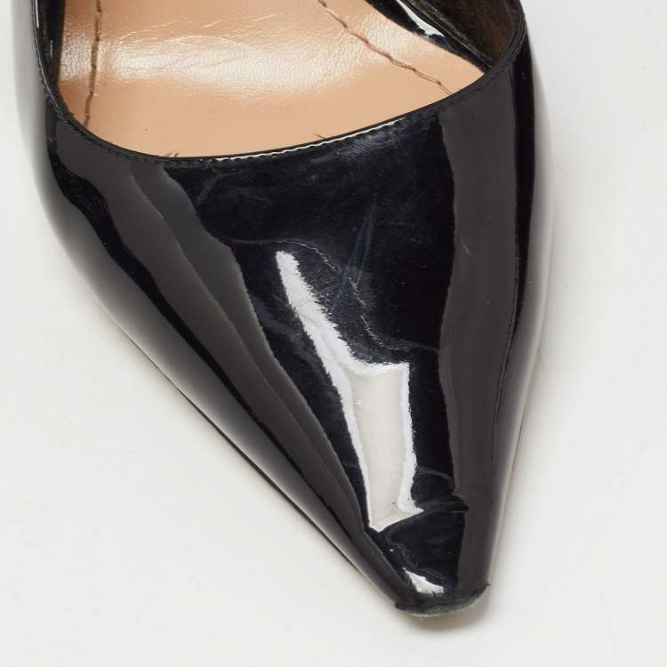 Pre Owned Dior Black Patent Leather J'adior Slingback Pumps Size 40