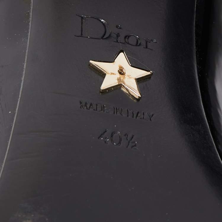 Pre Owned Dior Black Patent Leather Baby D Mary Jane Pumps Size 40.5